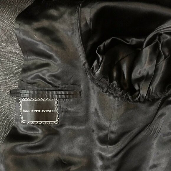 Saks Fifth Avenue Gray Wool Long Dress Coat 41 - Picture 8 of 8